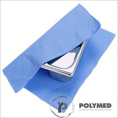 Hartie creponata sterilizare autoclav, 120x120 cm, albastru/verde, 125 buc.