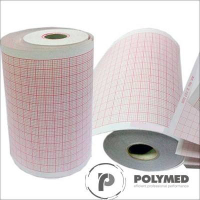 Hartie ECG pentru Schiller, caroiaj rosu, 130 mm x 30 m, role